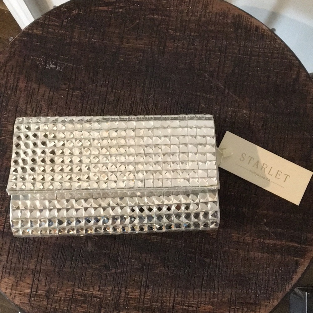 Silver clutch/crossbody purse